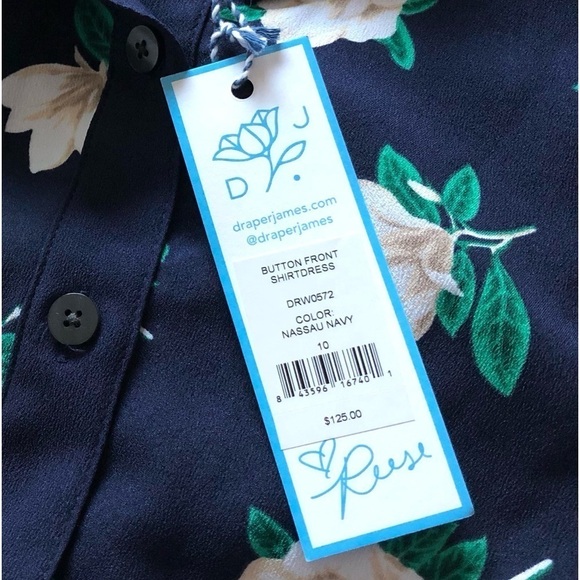 NWT Draper James Magnolia Print Button Front Shirtdress - Picture 4 of 9